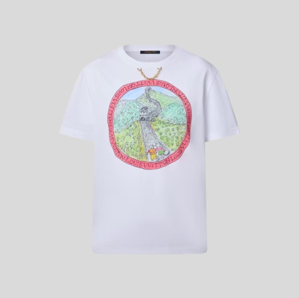 루이비통 고양이 프린트 티셔츠