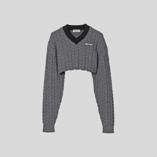 미우미우 울 및 코튼 스웨터