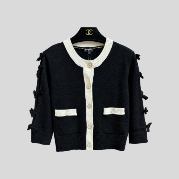 샤넬 보우 컬러블록 가디건