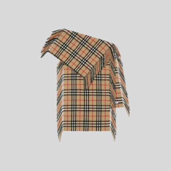 버버리 체크 캐시미어 해피 스카프