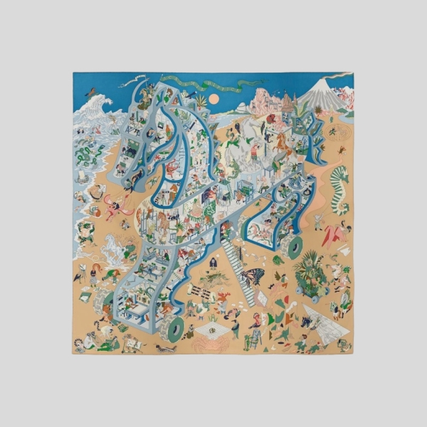 에르메스 Academia Hippica 스카프 90