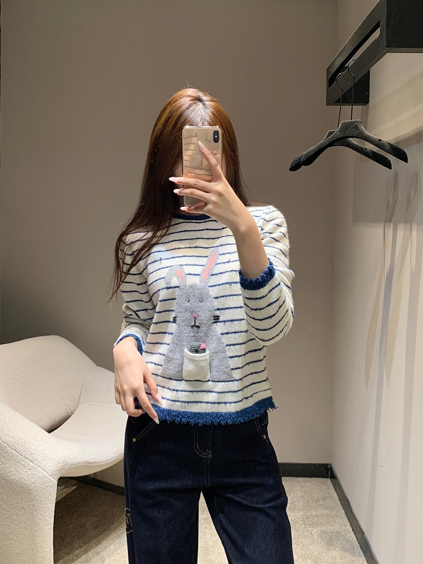 샤넬 25B 핸드메이드 신상 스트라이프 니트탑