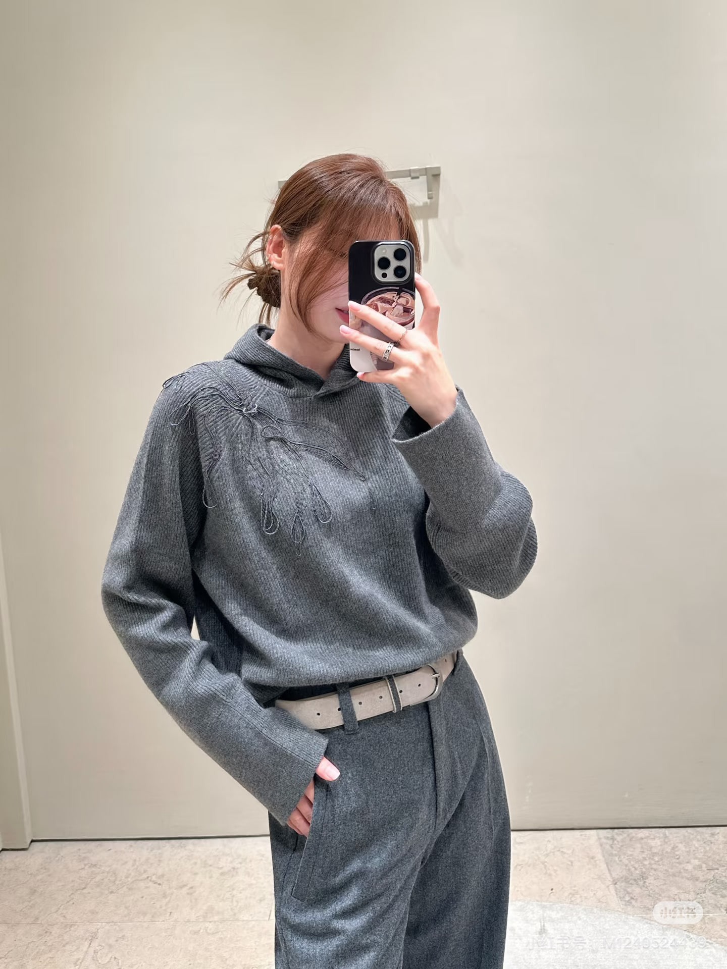 브루넬로쿠치넬리쿠치넬리 자수 장식 후드 스웨터