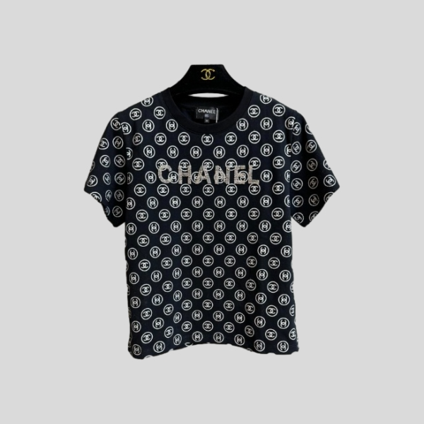 샤넬 비즈 레터 티셔츠
