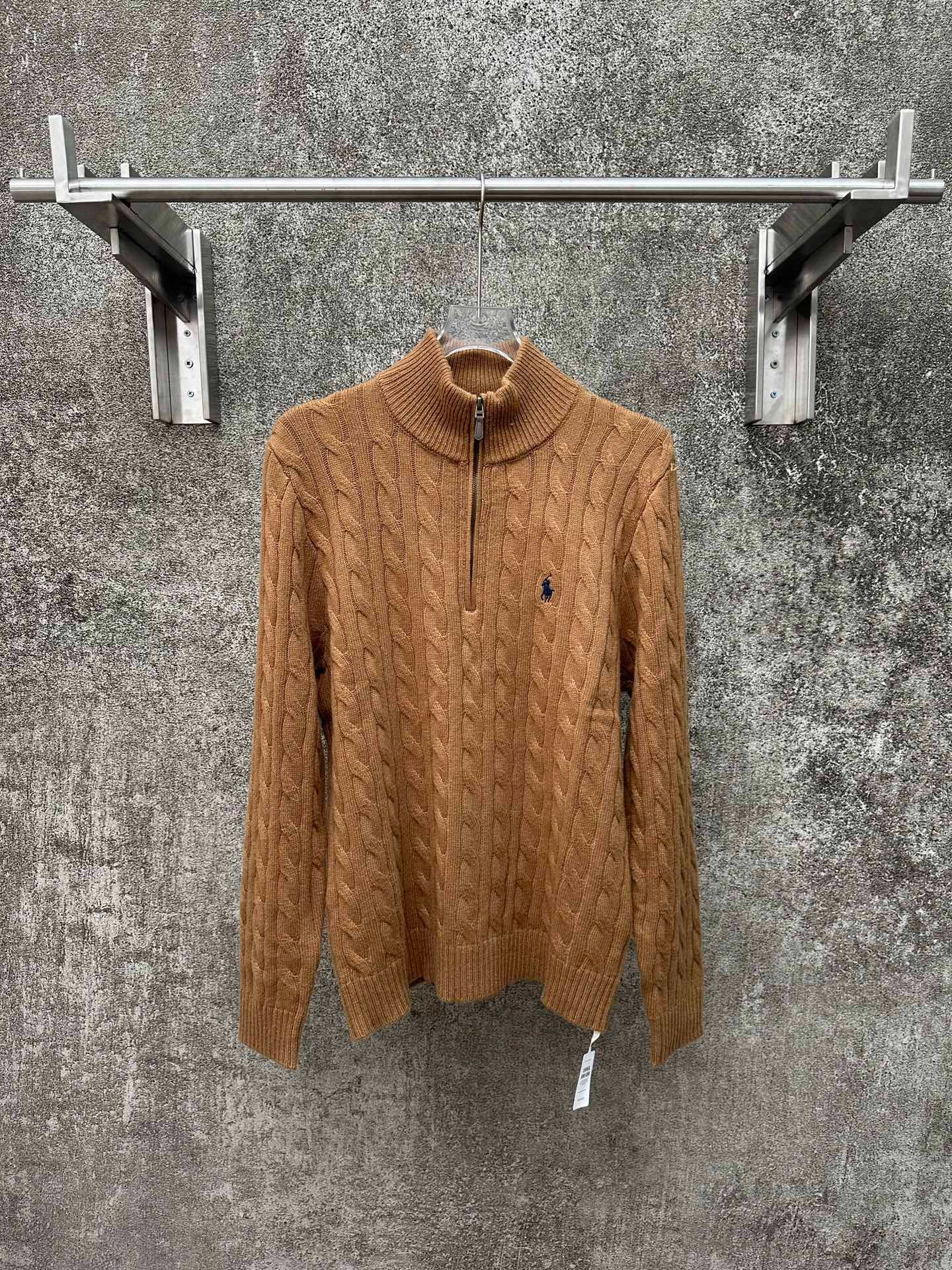 폴* 25ss 하이넥 반집업 긴팔 니트