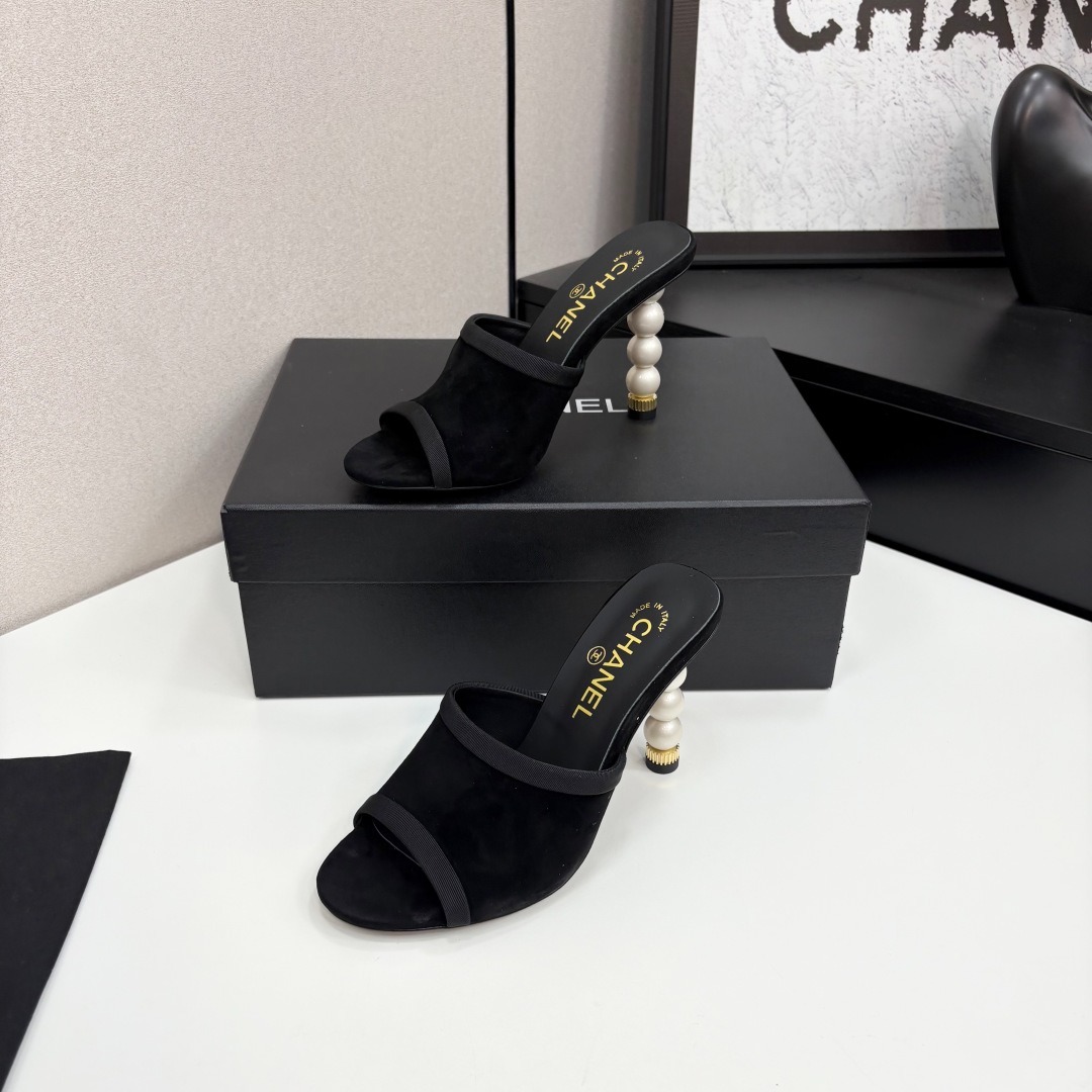 샤넬 25 진주 뮬 샌들