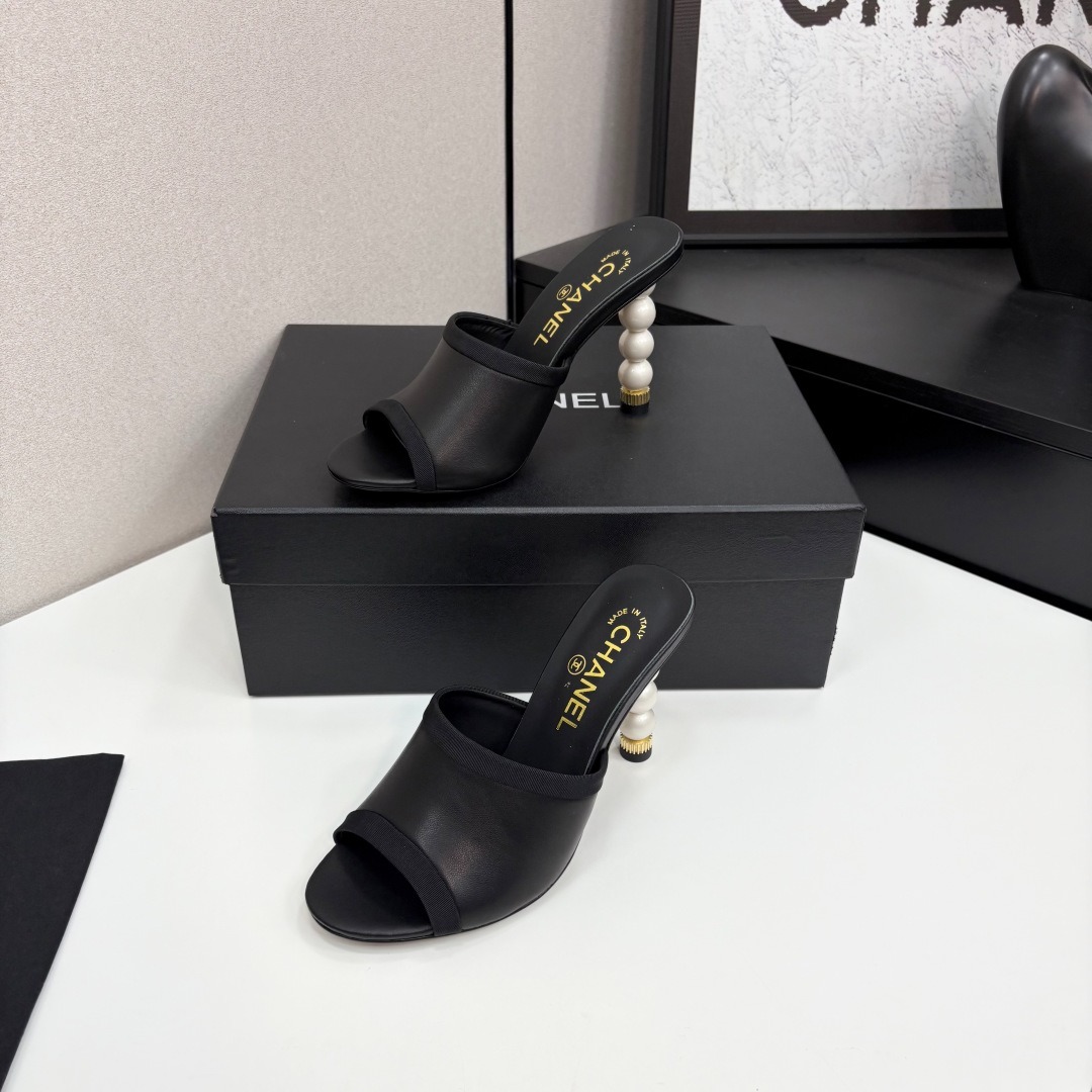 샤넬 25 진주 뮬 샌들