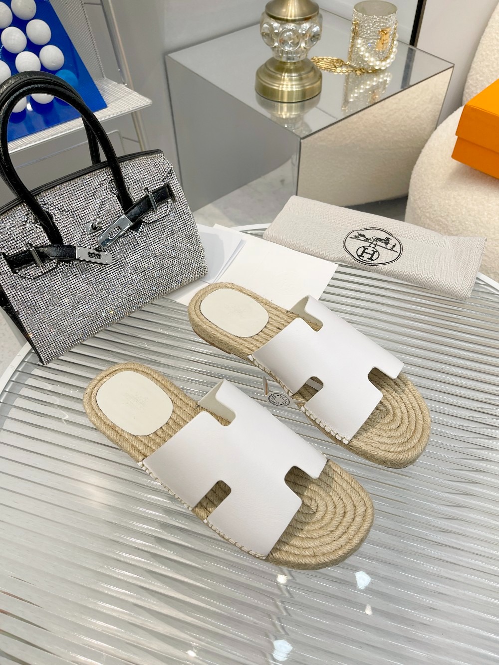 에르메스 안티구아 에스파듀 남성 슬리퍼