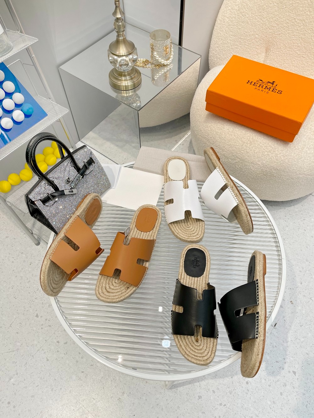 에르메스 안티구아 에스파듀 남성 슬리퍼