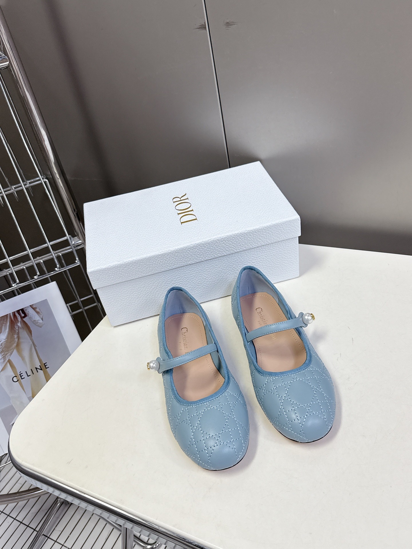 디올 클래식 진주 메리제인 슈즈