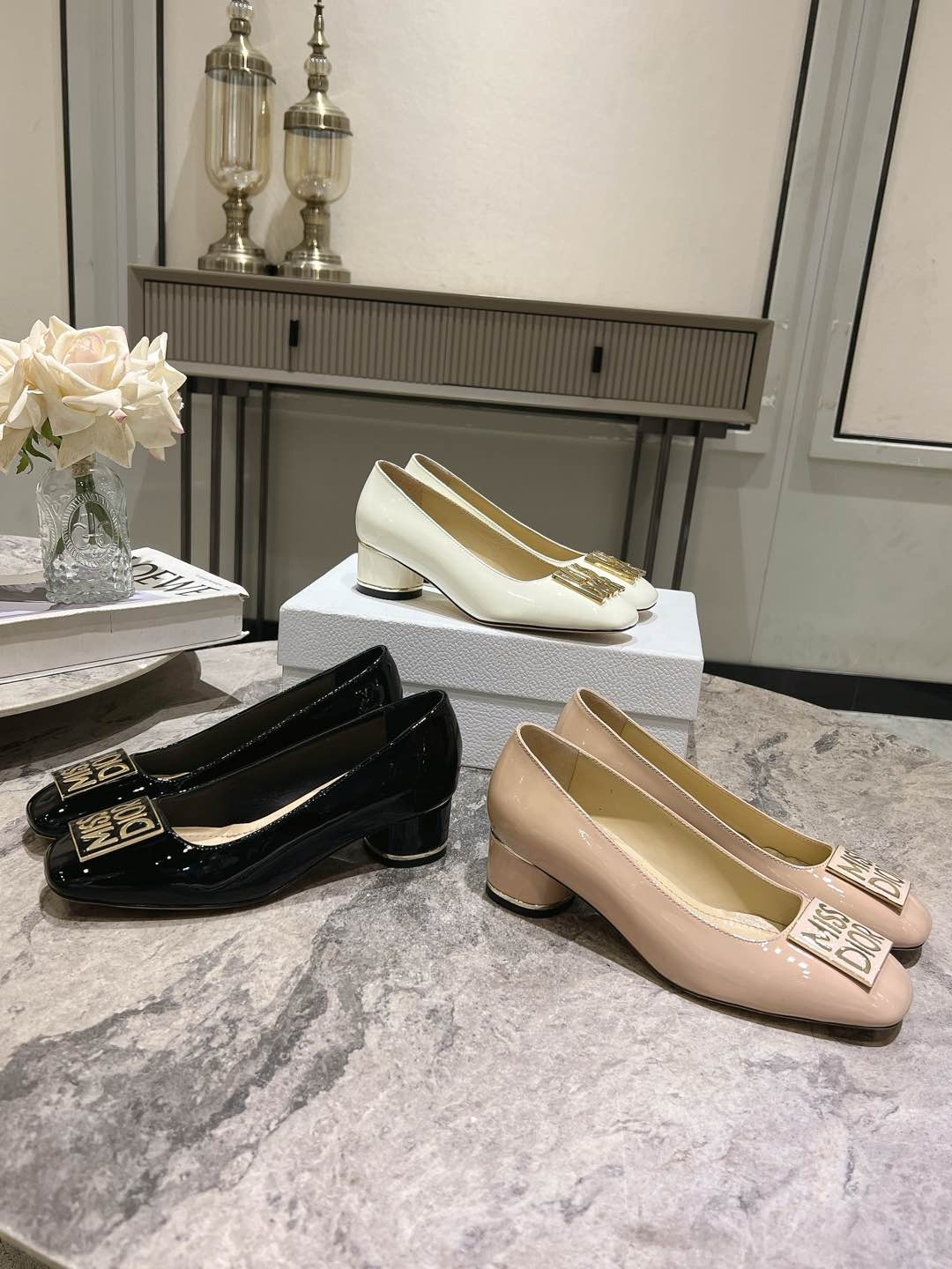 디올 25 봄여름 최신 MISSD 스틸레토 스퀘어힐