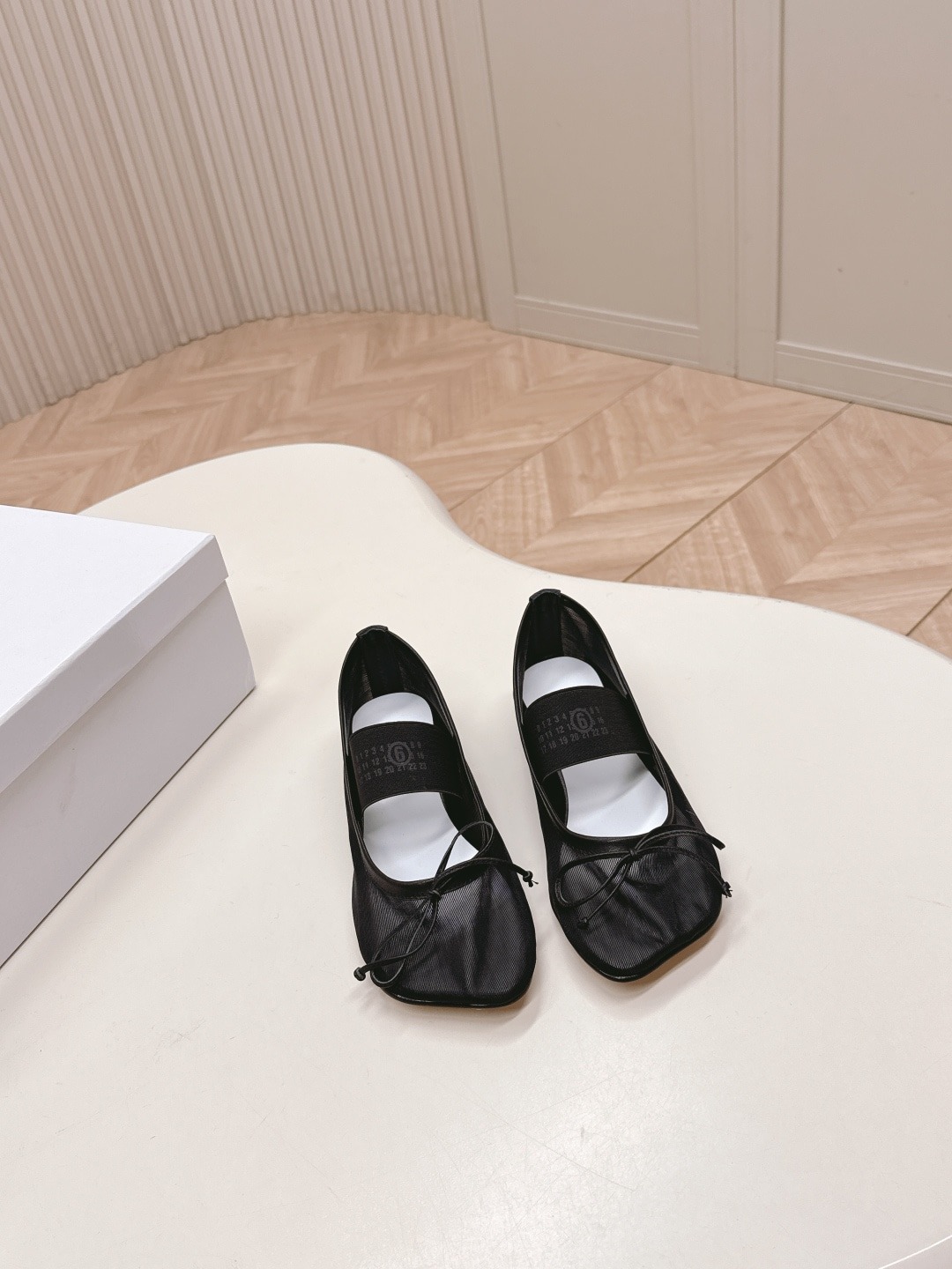 미우미우 망사 심플 리본 플랫