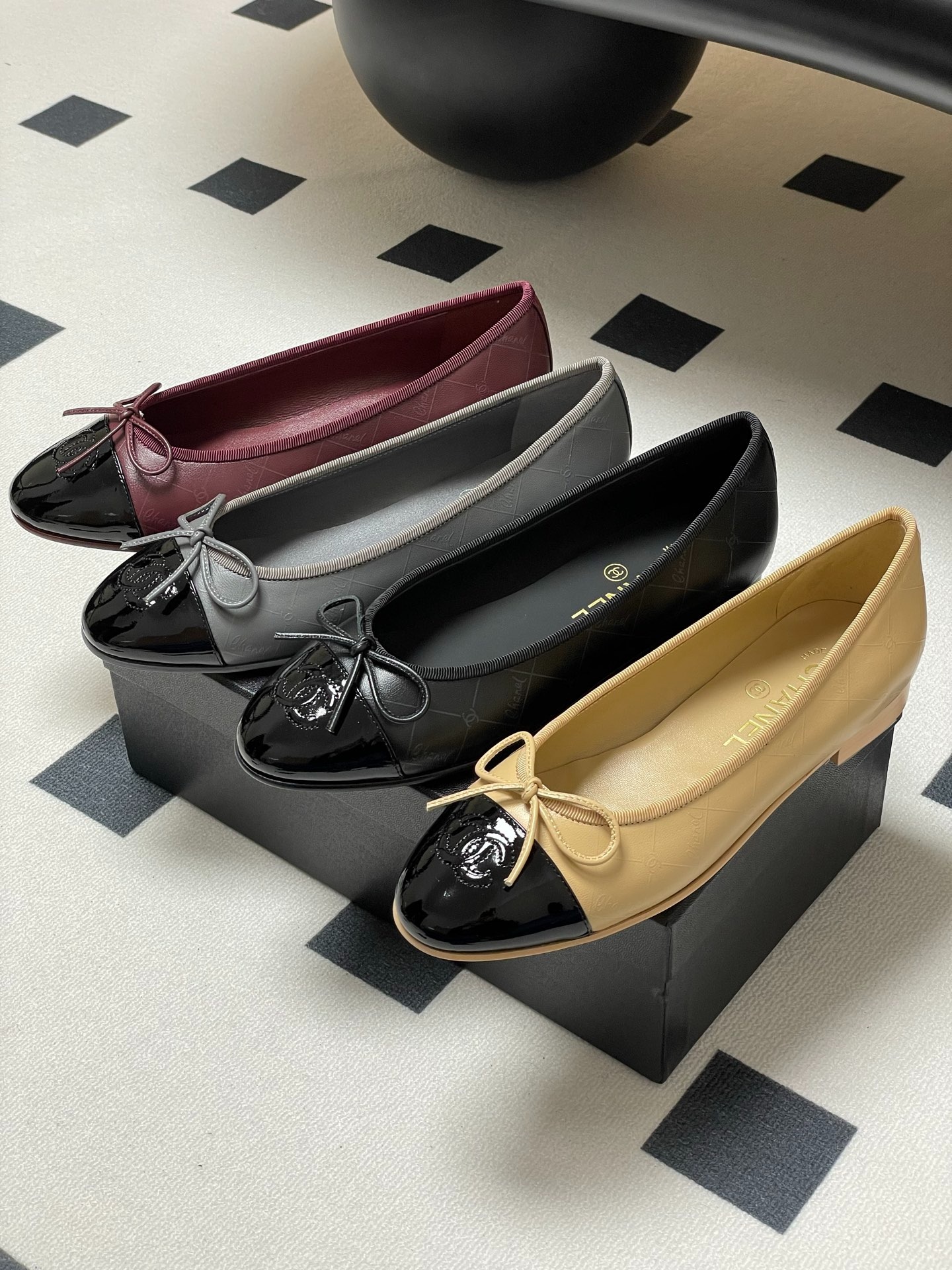 샤넬 신발 리본 플랫 슈즈
