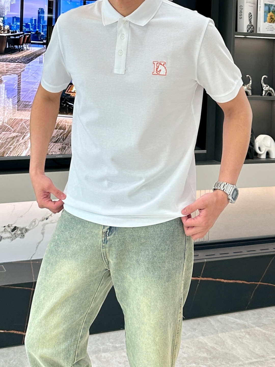 에르메스 25ss 여름 신상 터틀넥 티셔츠