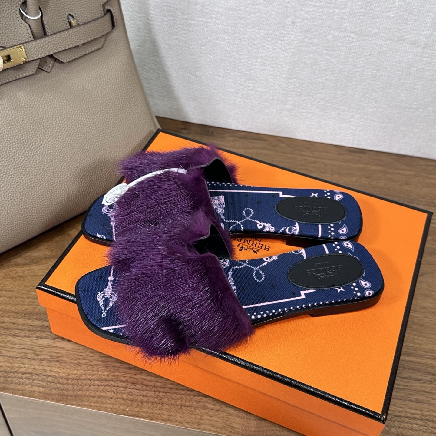에르메스 오란 밍크털 슬리퍼