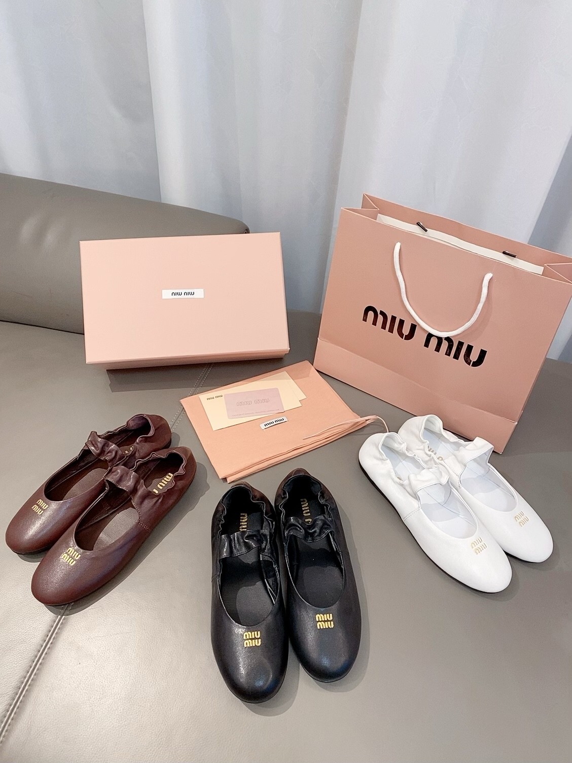 미우미우 25ss 루슈 나파 발레리나 로퍼