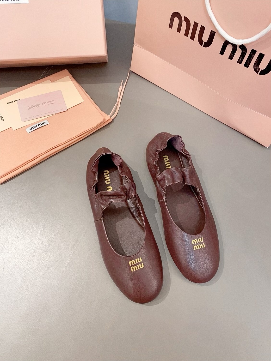 미우미우 25ss 루슈 나파 발레리나 로퍼