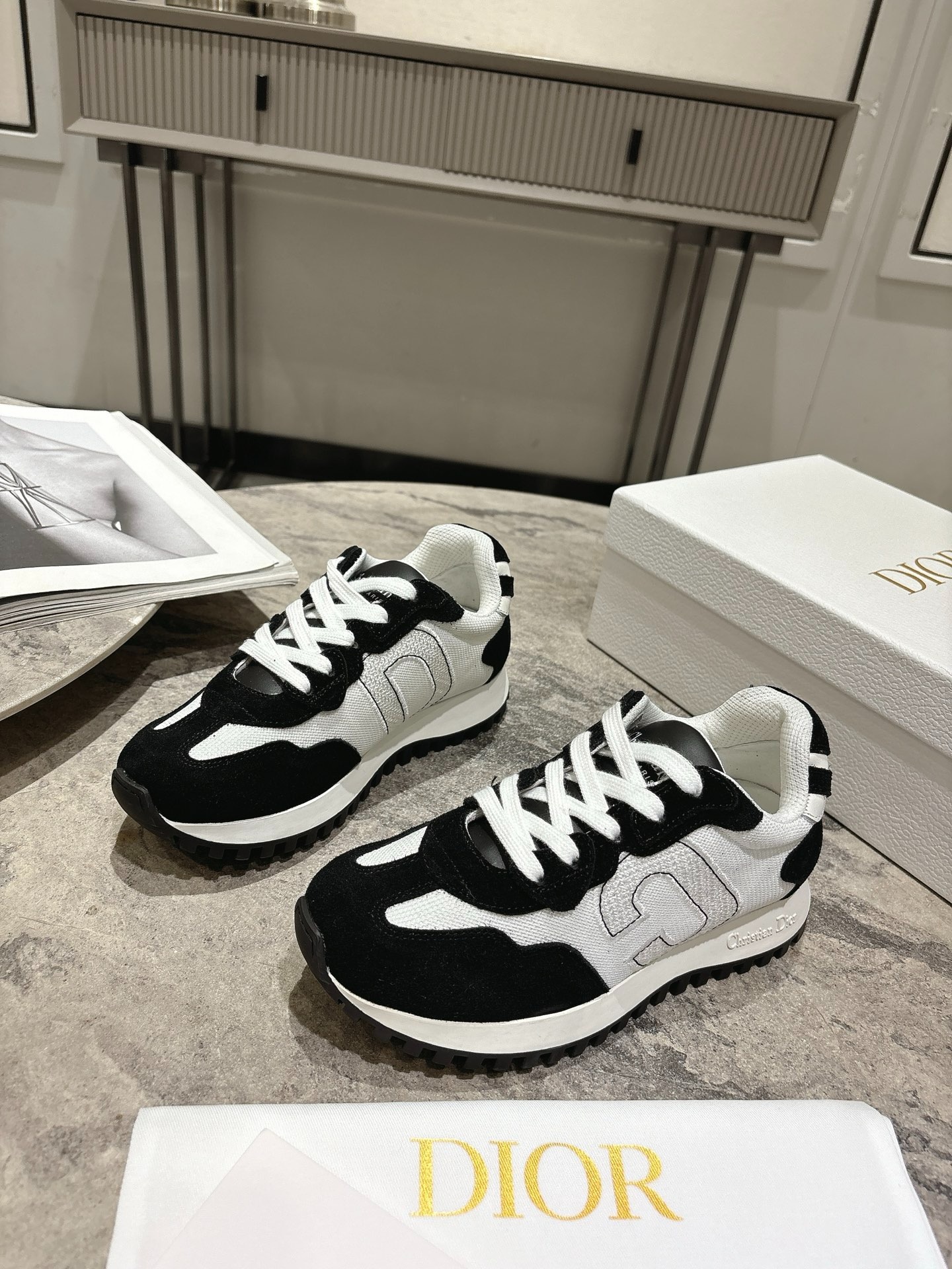 디올 최신 커플 스타일 캐주얼 운동화