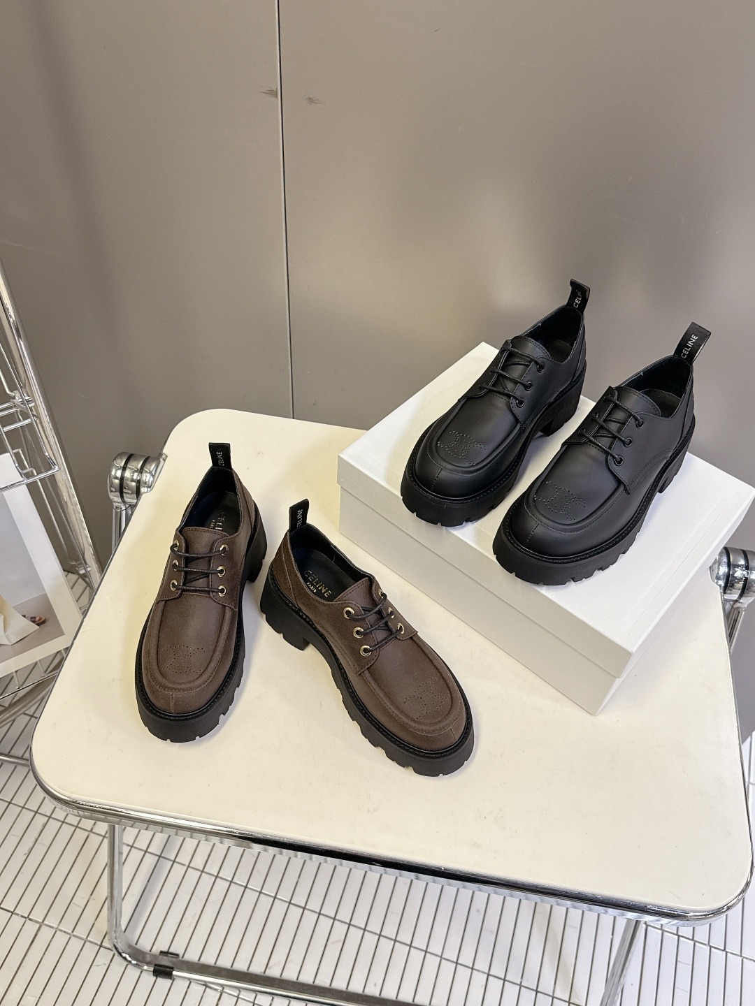 셀린느 가을 겨울 최신 통굽 로퍼