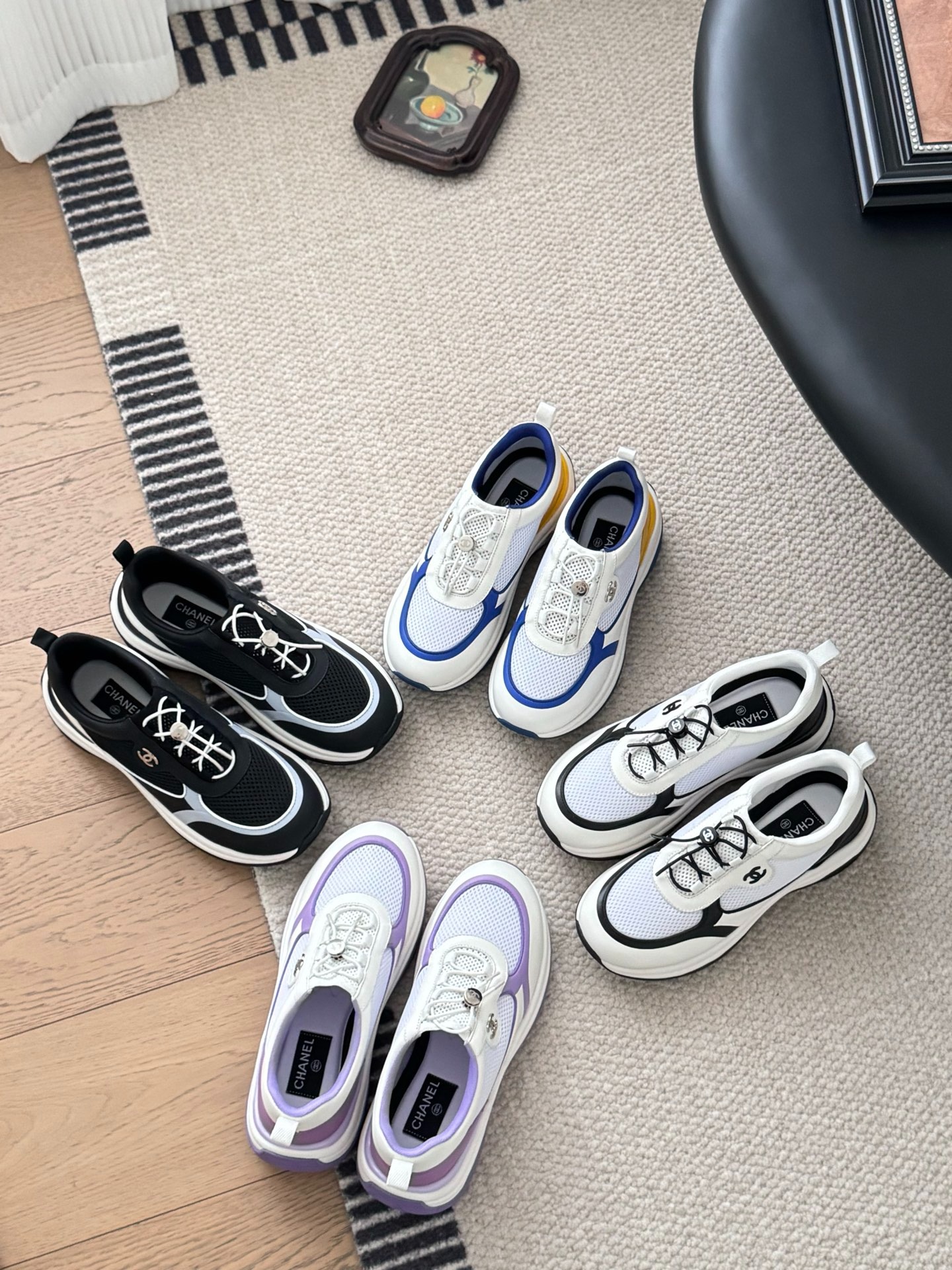 샤넬 25K 클래식 컬러 블록 스니커즈