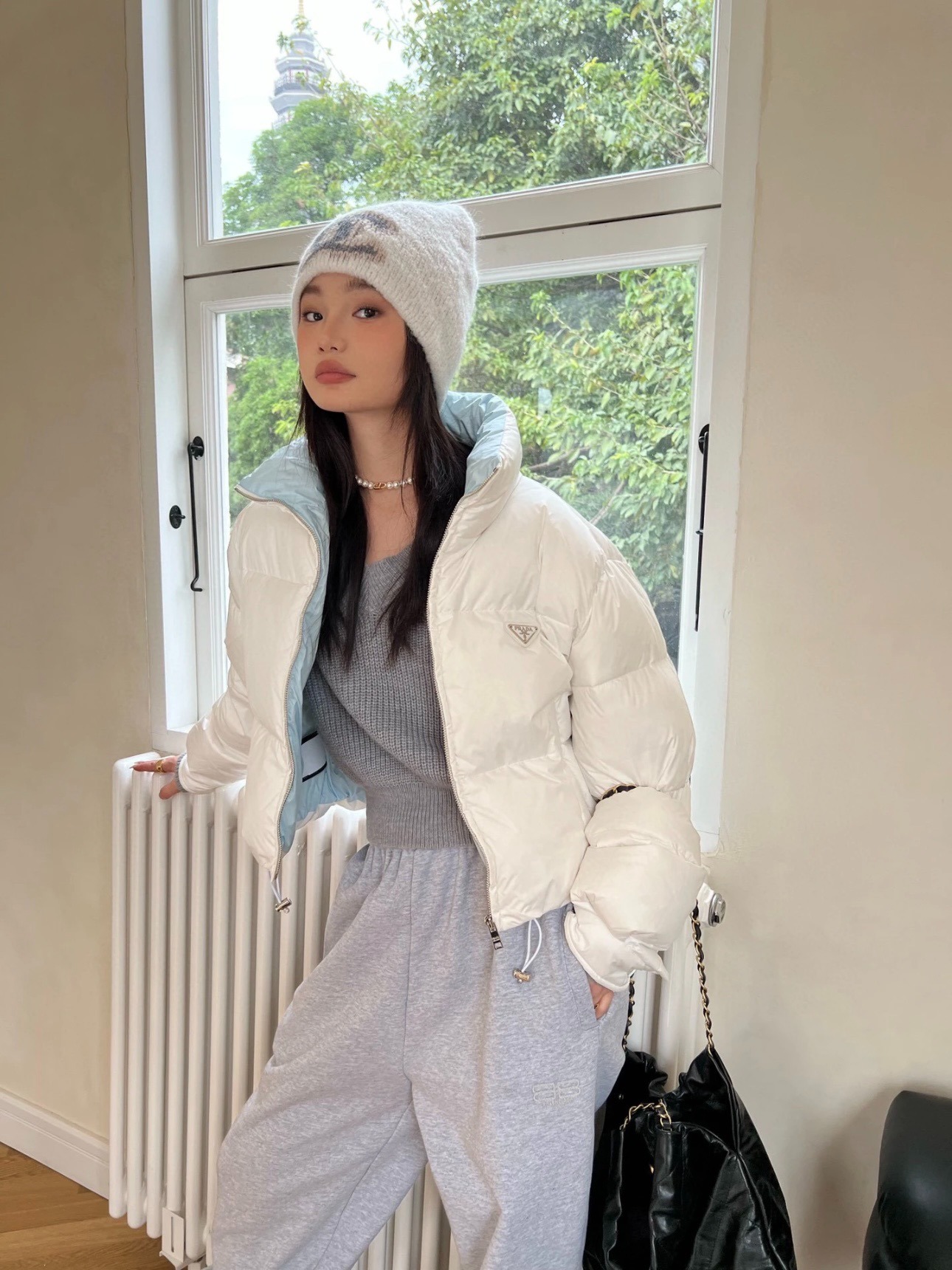 프라다 숏 패딩 점퍼