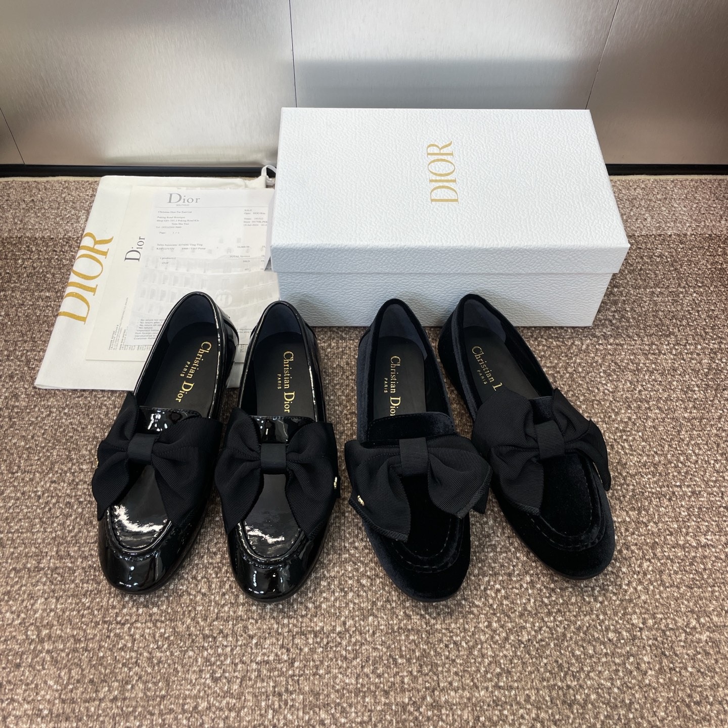 디올 25 신상 D-Issimo 플랫 리본 로퍼