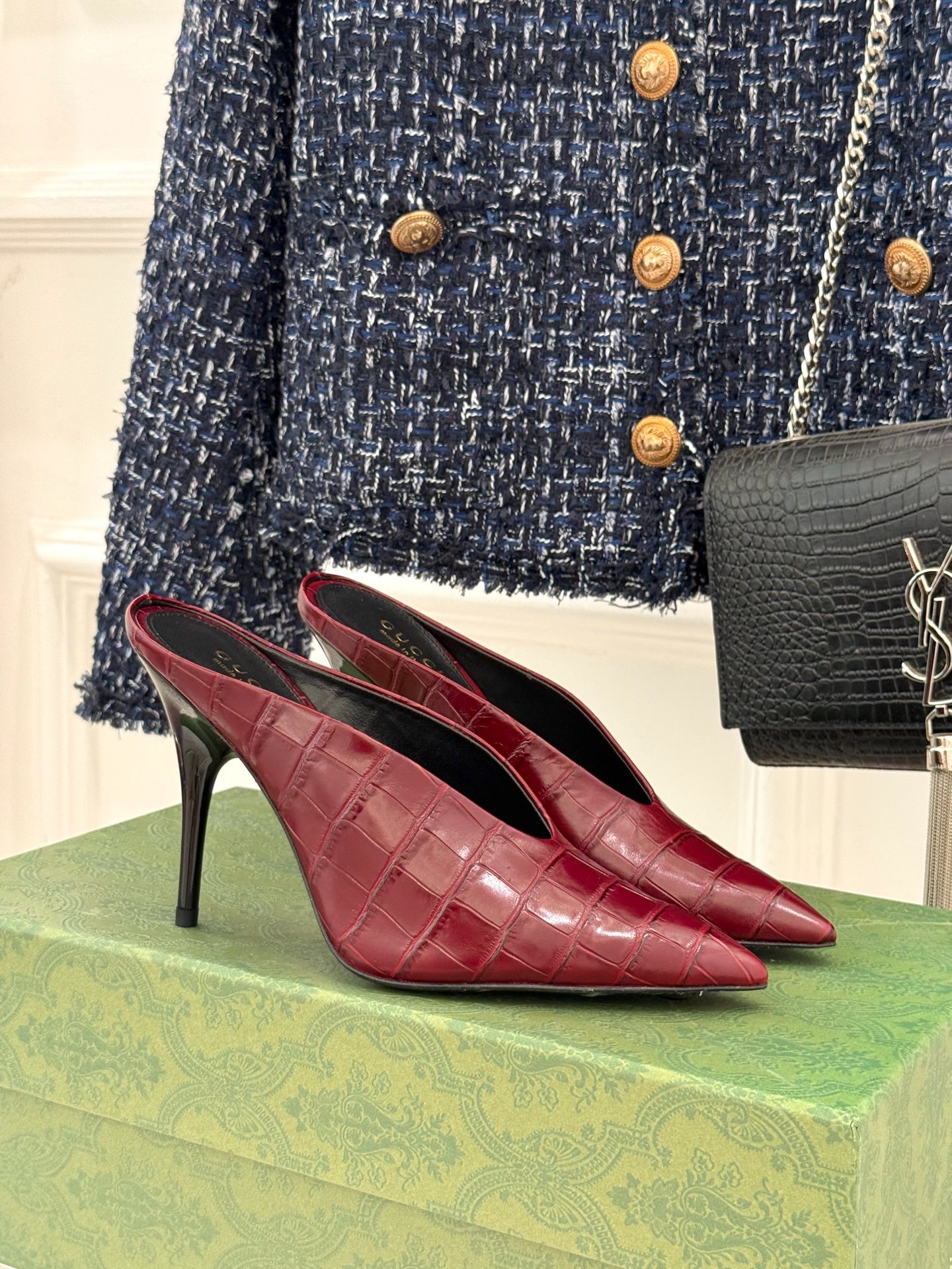 구찌 25ss 봄여름 신상 스틸레토 힐 슬리퍼