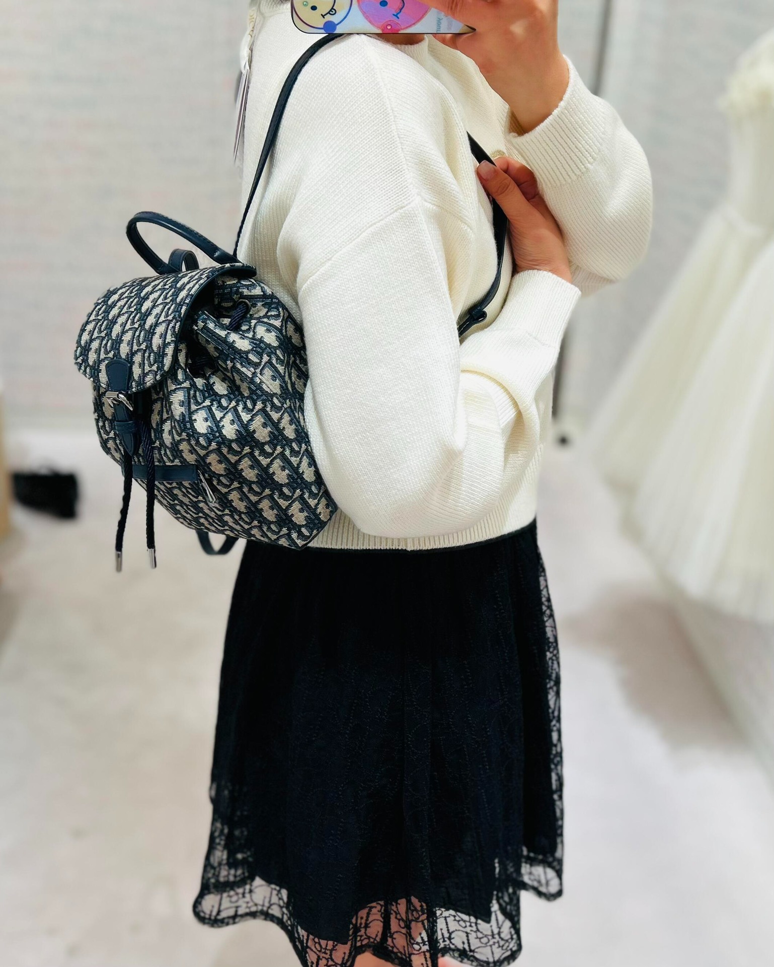 디올 최신 미니 오블리크 백팩