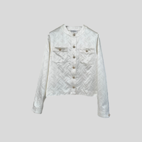 샤넬 실크 자카드 셔츠