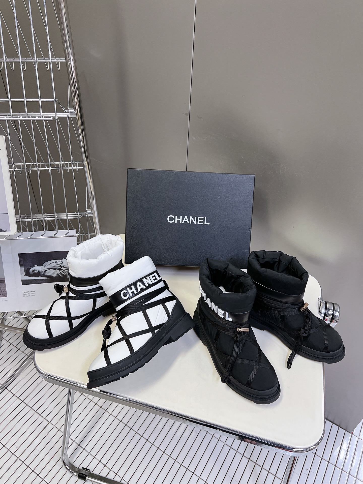 샤넬 키높이 스키화 스노우부츠