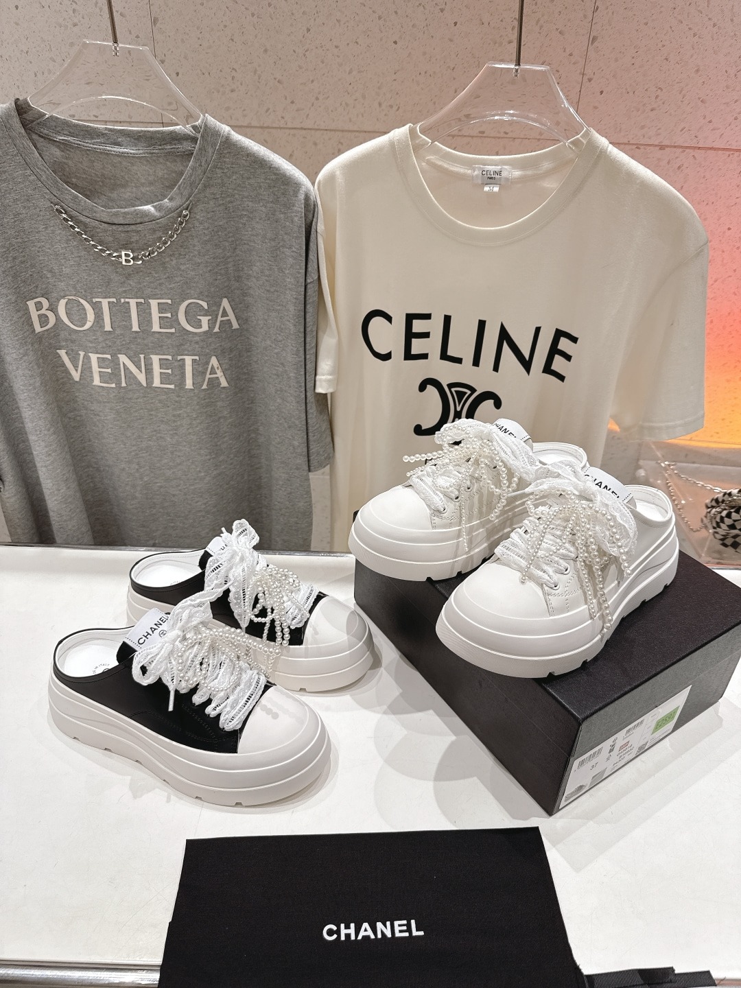 샤넬 2025ss 최신 통굽 쿠키슈즈