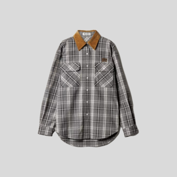 미우미우 체크 플란넬 셔츠, 미니스커트