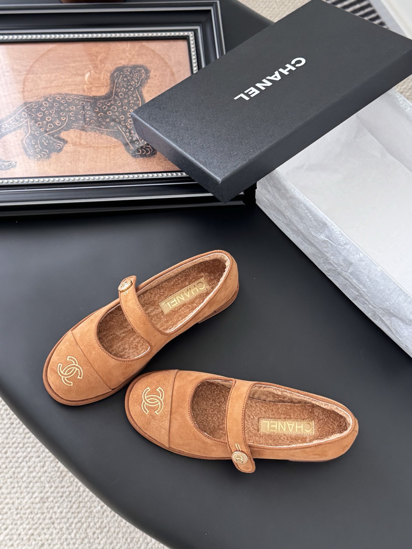 샤넬 25B 가을겨울 신상 뽀글이 메리제인 플랫