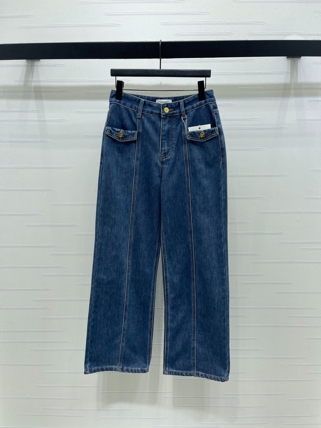 셀린느 25 신상 하이웨스트 일자 데님 팬츠