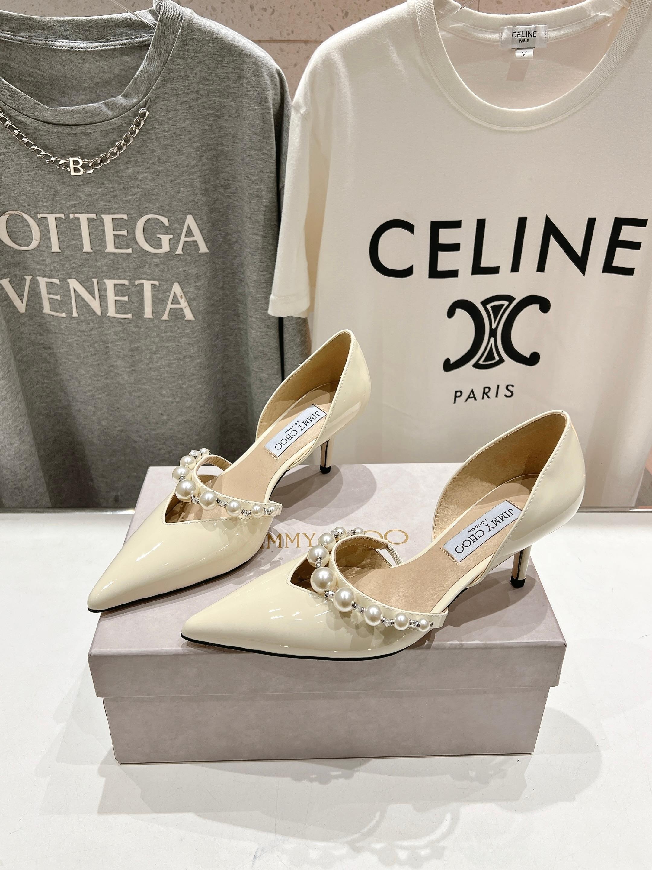 지미추 2025ss 봄여름 신상 심플 스틸레토 진주 펌프스