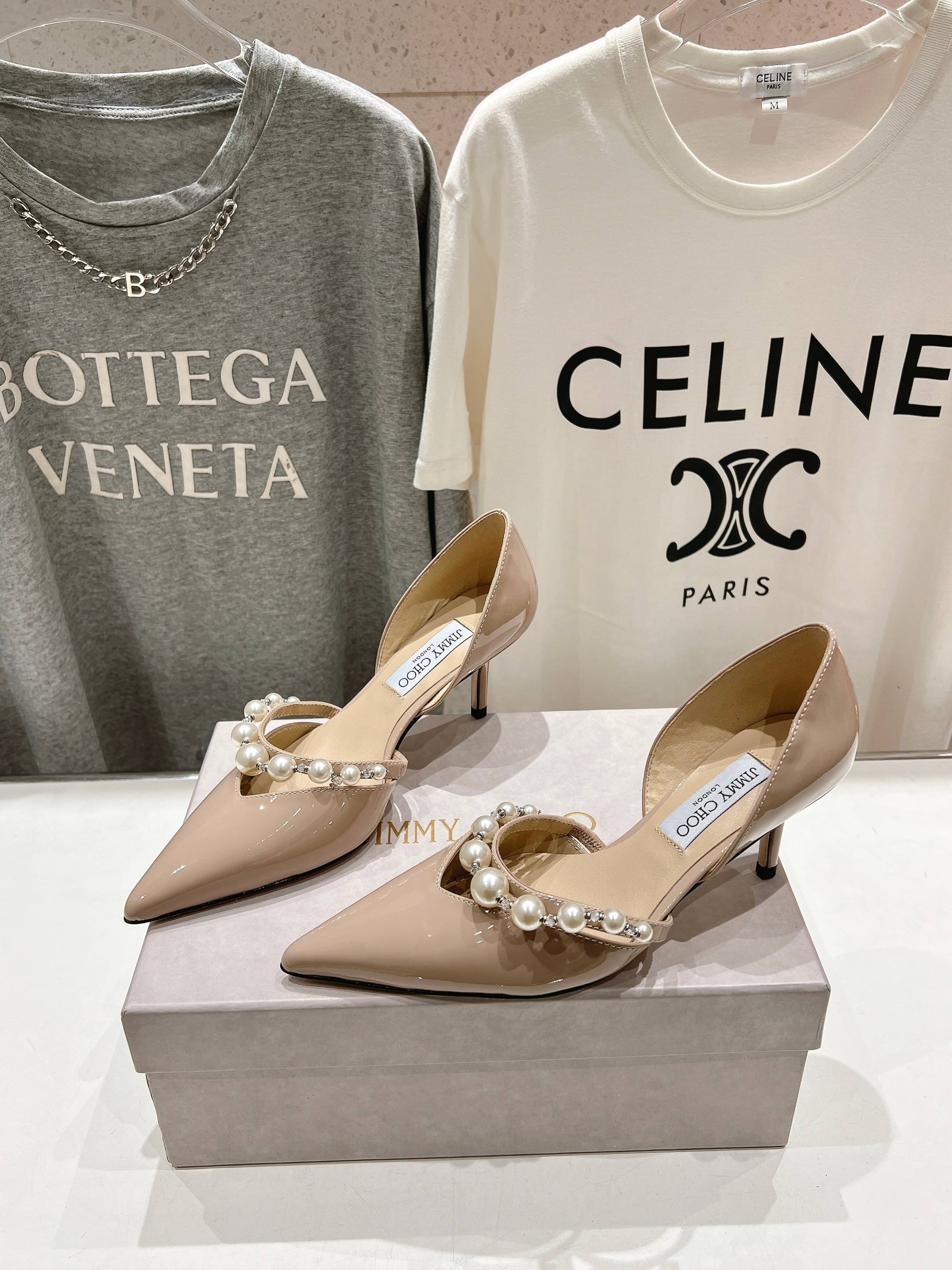 지미추 2025ss 봄여름 신상 심플 스틸레토 진주 펌프스