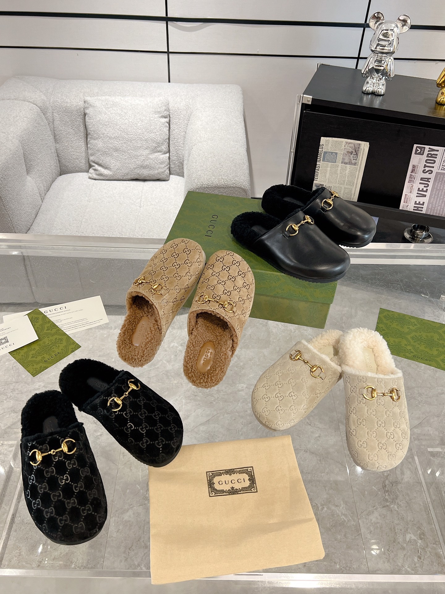 구찌 여성 홀스빗뮬 슬리퍼