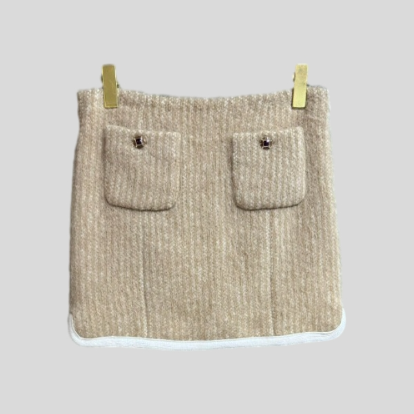 샤넬 플러시 미니 스커트