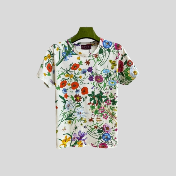 구찌 플로럴 프린트 티셔츠