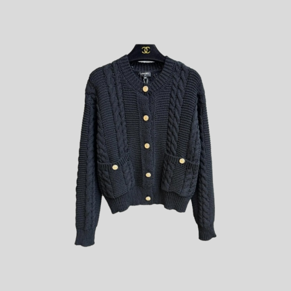 샤넬 케이블 니트 가디건