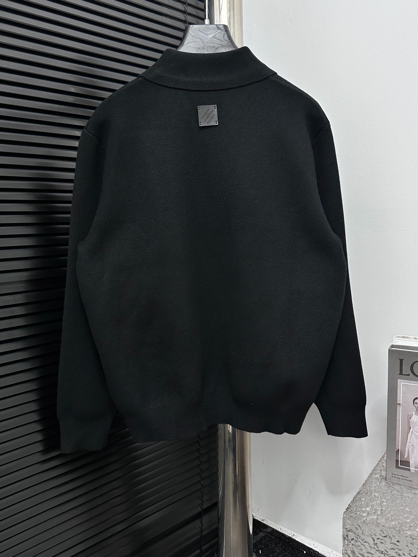 루이비통 가죽 니트 블루종 점퍼