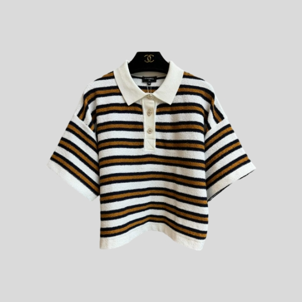 샤넬 스트라이프 폴로 셔츠