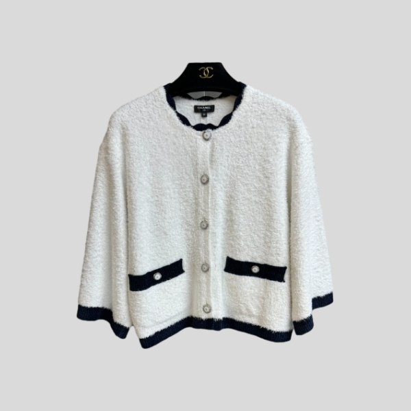 샤넬 레이스 칼라 가디건