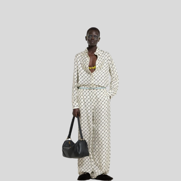 구찌 프린트 실크 트윌 셔츠