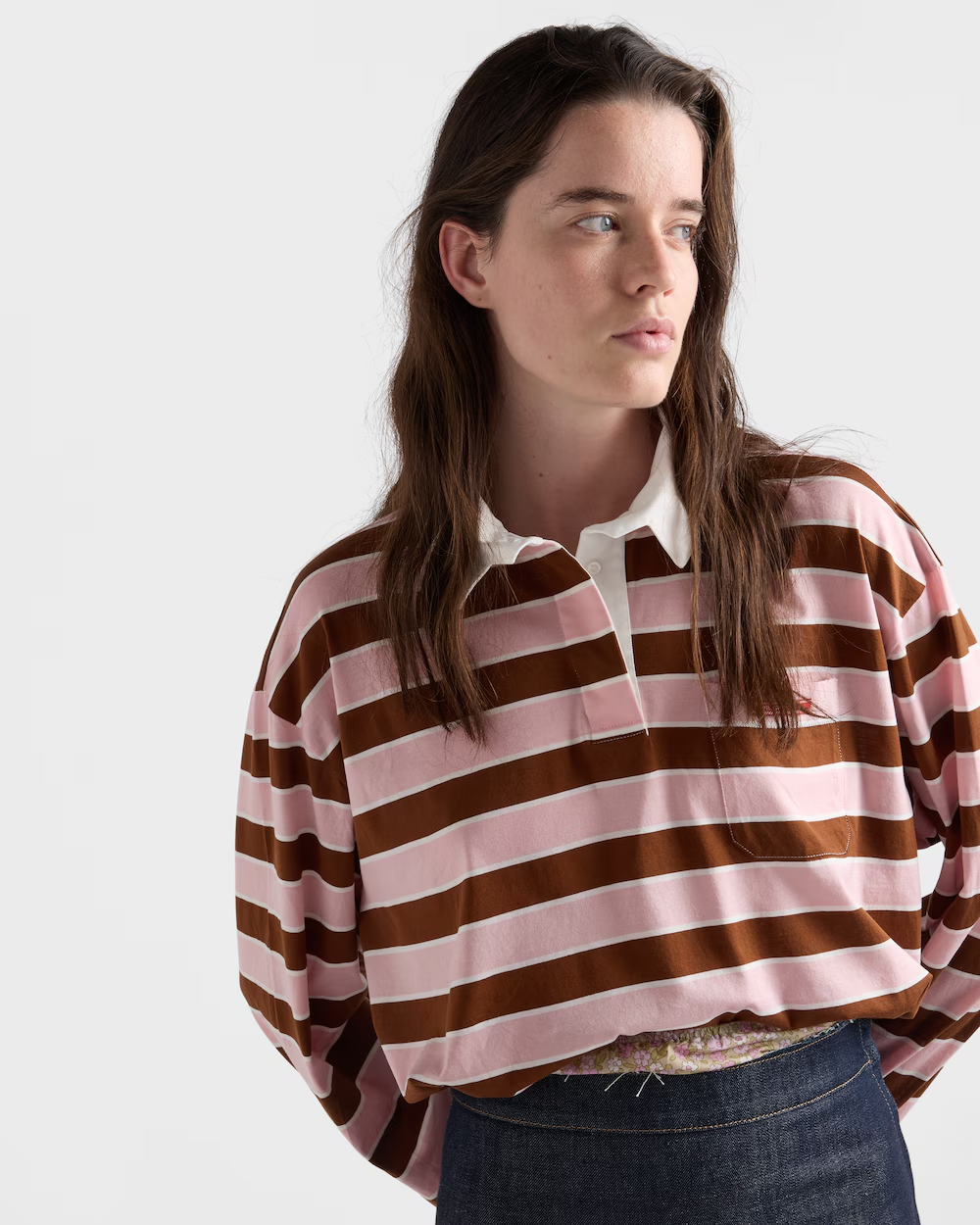 프라다 바야데르 프린트 리슬 코튼 티셔츠