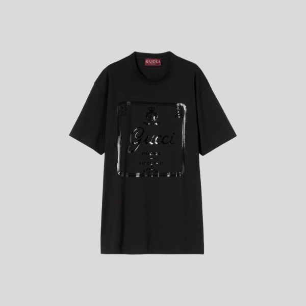 구찌 프린트 디테일의 소프트 코튼 저지 티셔츠