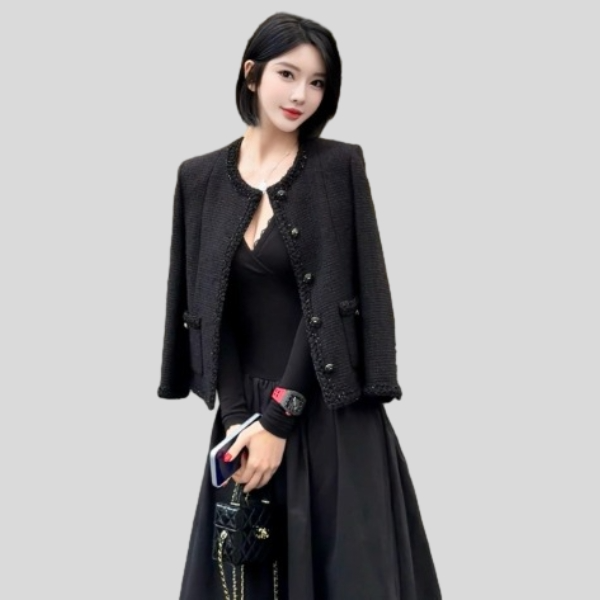 샤넬 화이트 트위드 자켓