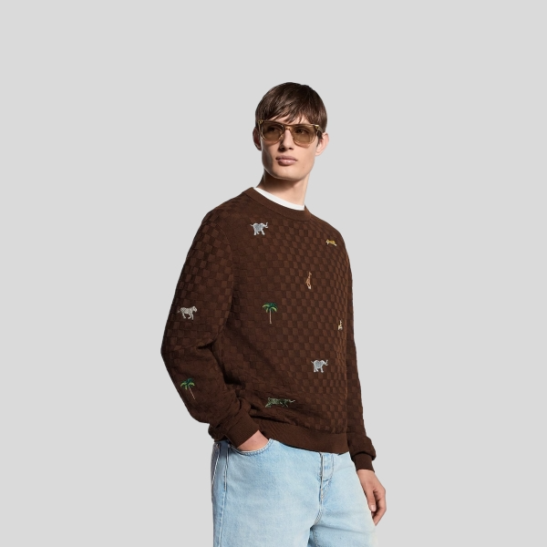 루이비통 다즐링 리미티드 엠브로이더드 롱 슬리브드 크루넥