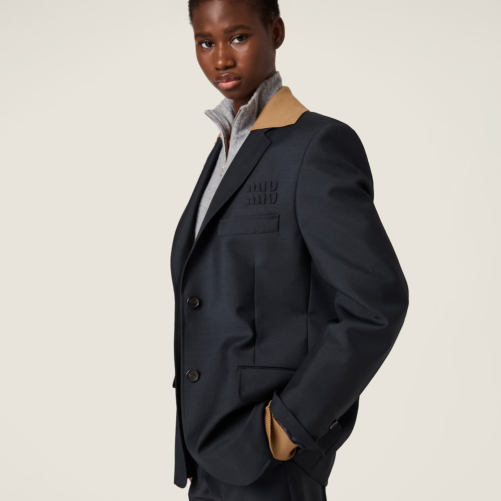 미우미우 싱글브레스트 키드 모헤어 자켓