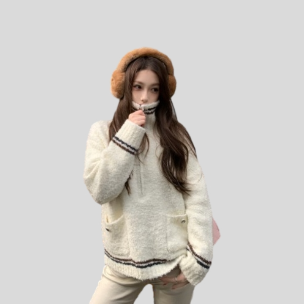 샤넬 스키 컬렉션 하프 집업 스웨터